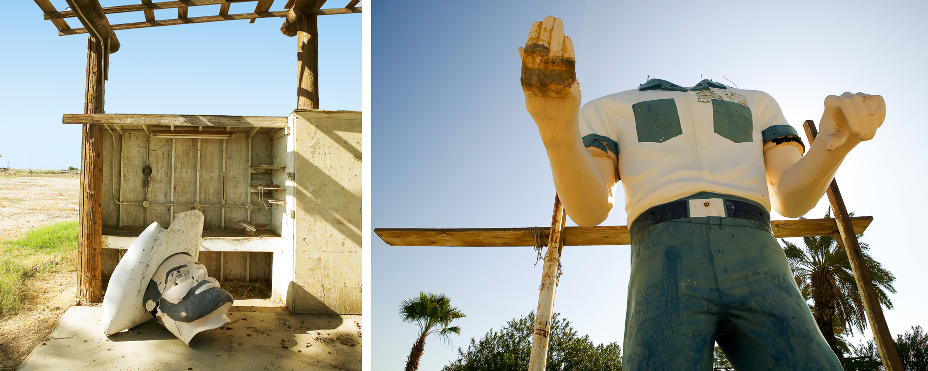 Disembodied head of "muffler man" large roadside attraction by David Zaitz