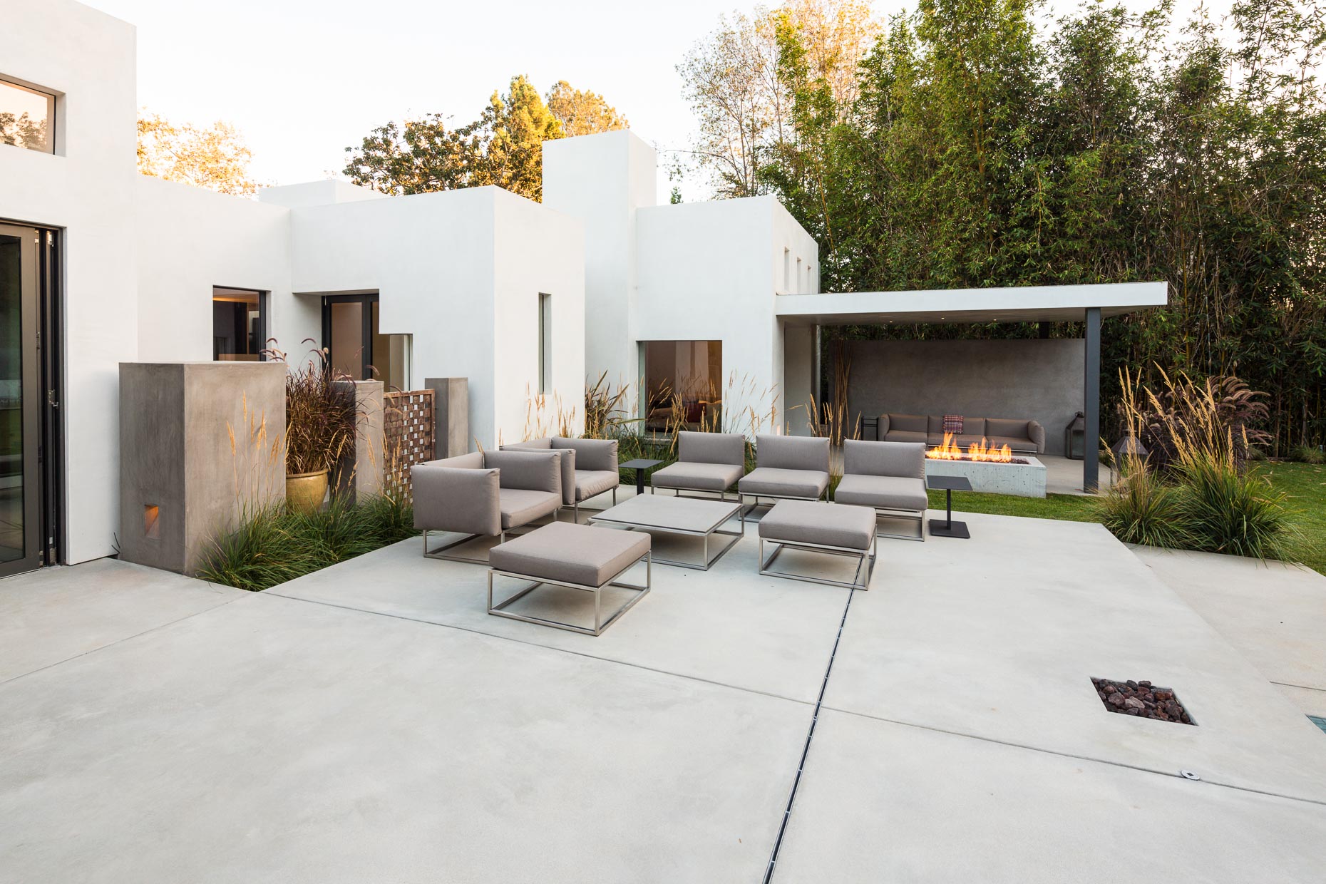 Patio of estate in Los Angeles, California by David Zaitz
