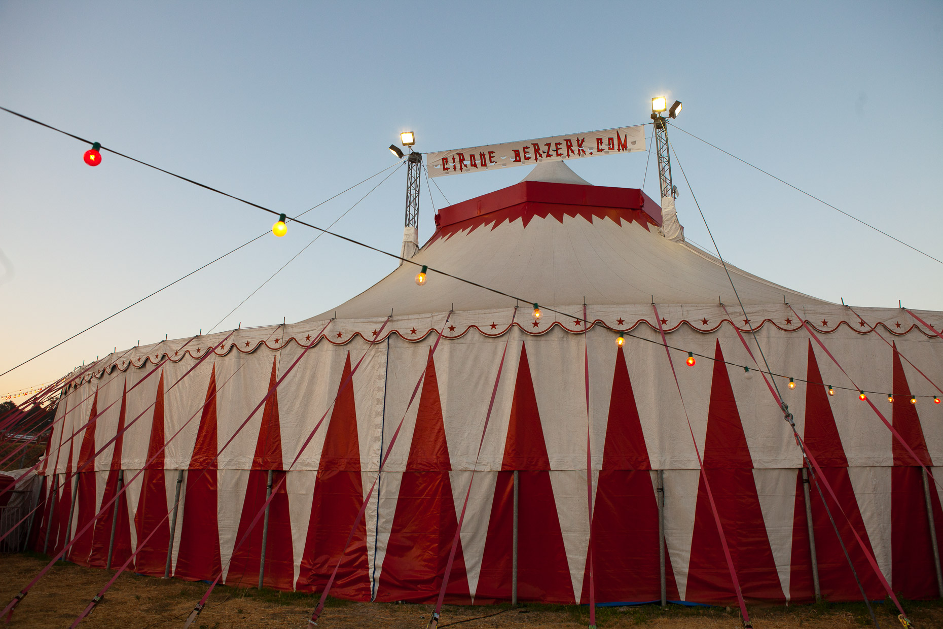 Circus tent at Cirque Berzerk circus performers, by David Zaitz